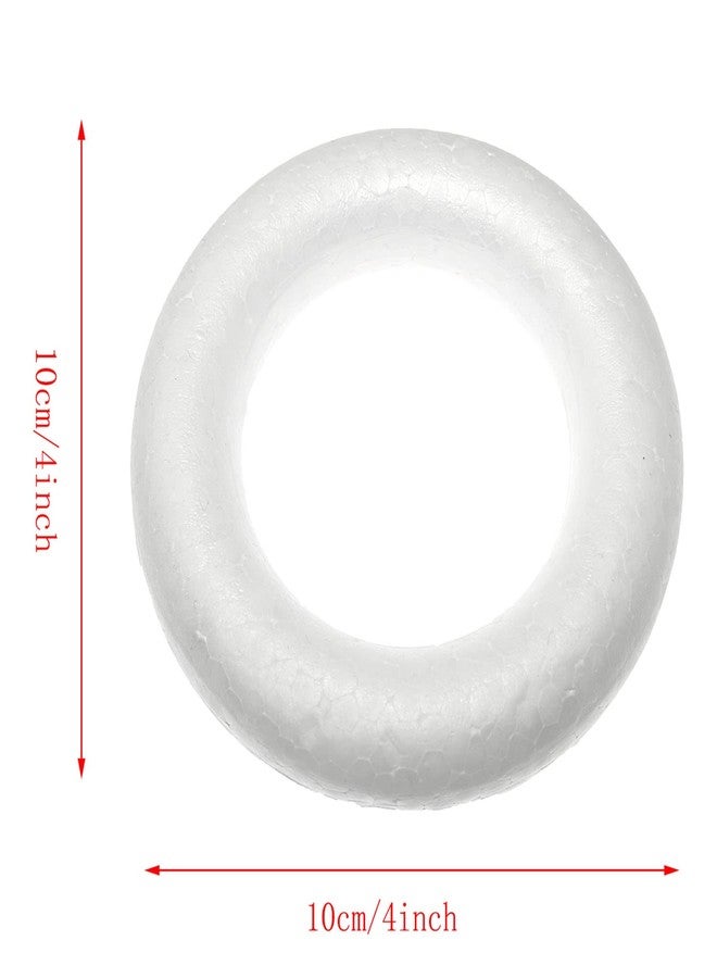 RLECS 4pcs Foam Wreath Foam Wreath Forms White Circles for Flower Projects, Christmas, Wedding, Home Decoration, OD 10CM/4in, ID 7.8CM/3in - Image 2